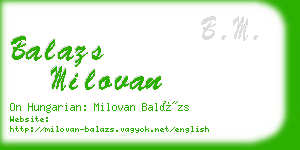 balazs milovan business card